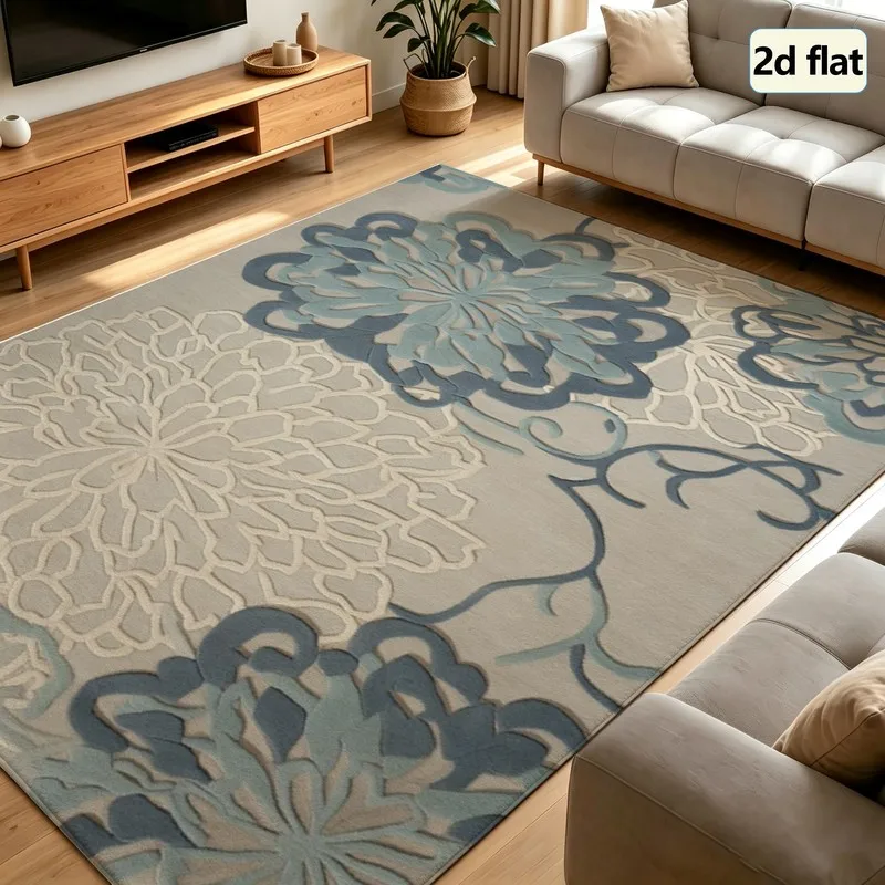 1-Piece Floral Pattern Carpet, Soft and Comfortable, Easy to Maintain, Machine Washable, Indoor Rug, Suitable for Placing under a Table, Suitable for Farmhouse-Style Home Decor, Suitable for Living Room, Bedroom, Dining Room, Entryway, Hallway, Home Decor.