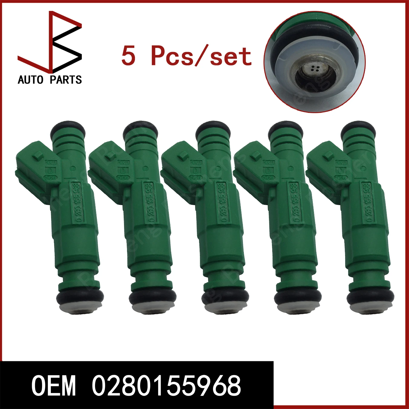 

Комплект из 5 новых топливных форсунок для VOLVO S60 I 2000-2010, V70 II 1999-2008, OEM 0280155968, 0 280 155 968, 9202100, 874 432, 874432
