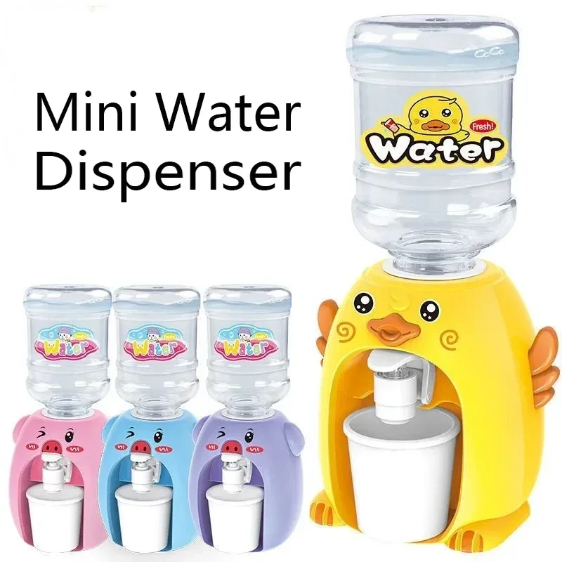 Mini Water Dispenser Cute Baby Toy Drinking Water Cooler Lifelike Children Cartoon Simulation Device for Kid Home Decor Ornament