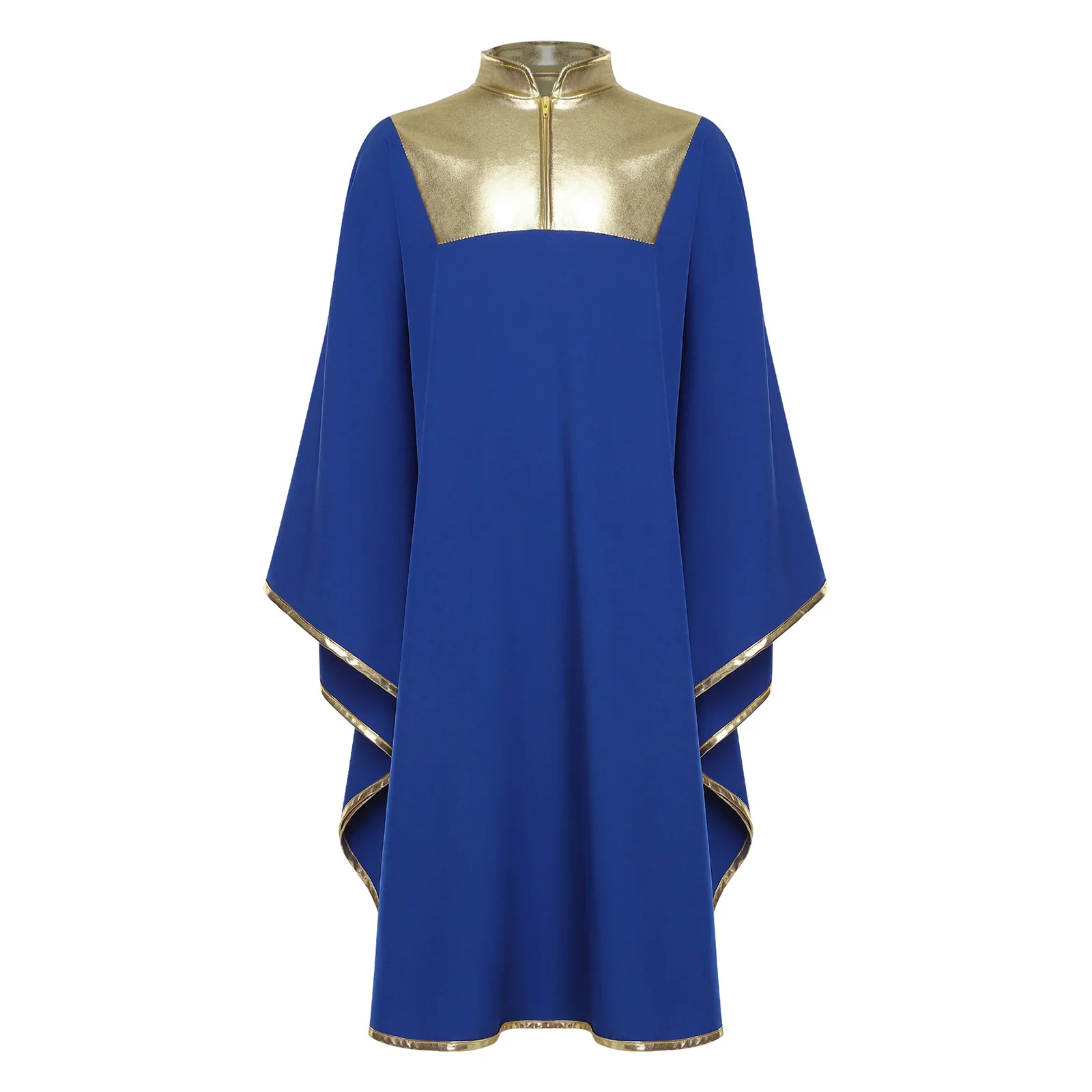 

Kids Boys Liturgical Praise Worship Robe Cassock Halloween Party Priest Thobe Long Sleeve Color Block Church Choir Team Costumes