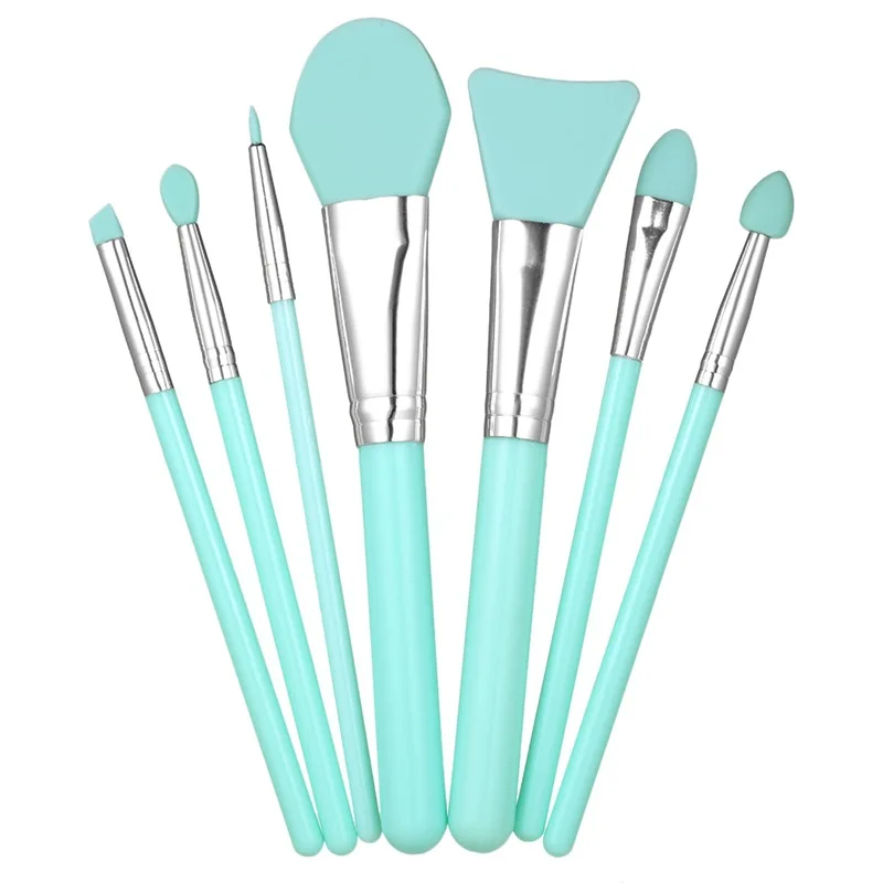 7Pcs/Set Silicone Flat Head Face Mask Brush for Gel Mask Mud Mixing Face Mask Brush Cosmetic Makeup Tool Blending Make up Brush