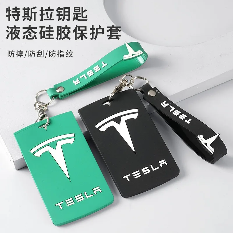 For Tesla Model 3/y Car Key Card Holder Durable Silicone Protection Case Full Cover Wear Resistant Dust Proof Auto Accessories