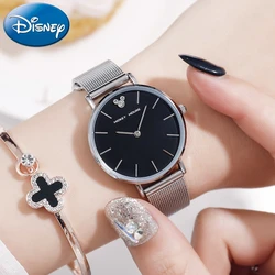 Disney Gift With Box Genuine Steel Band Watch Mesh Belt Fashion Simple Adult Women Ladies Popular Wrist Clock Relogio Masculino