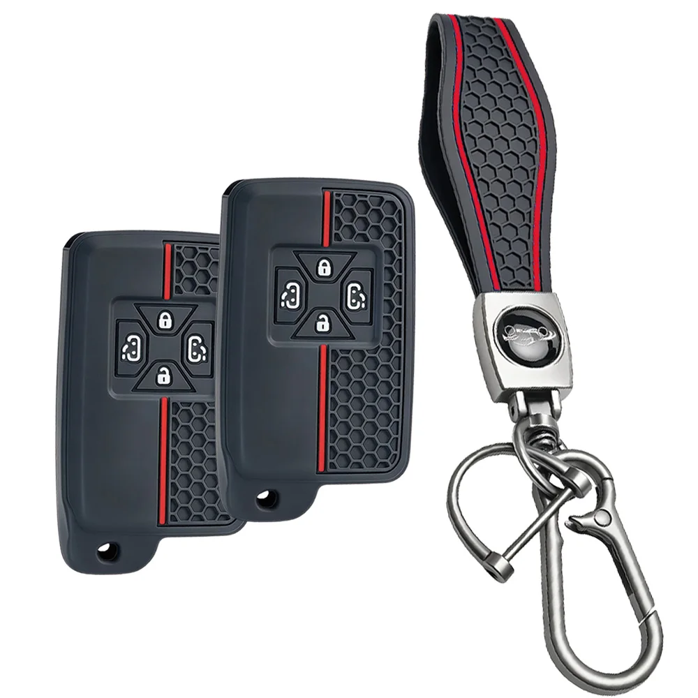 For Toyota Alphard Vellfire Previa Estima Isis Noah Voxy Silicone Smart Key Shell With Wrist Strap And Carabiner