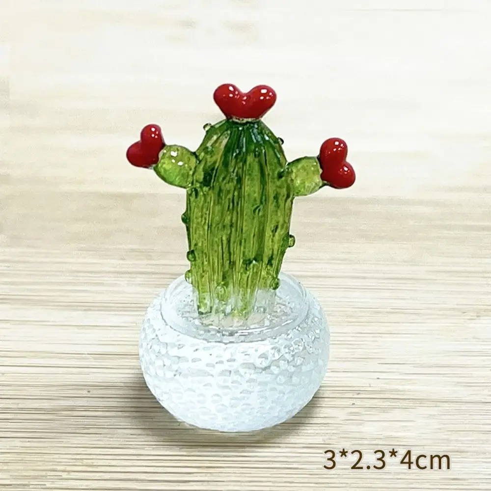 

Cartoon Cactus Bonsai Decor Resin Crafts Transparent Fleshy Mini Cactus Figurines Realistic Simulated Cactus Home Accessories