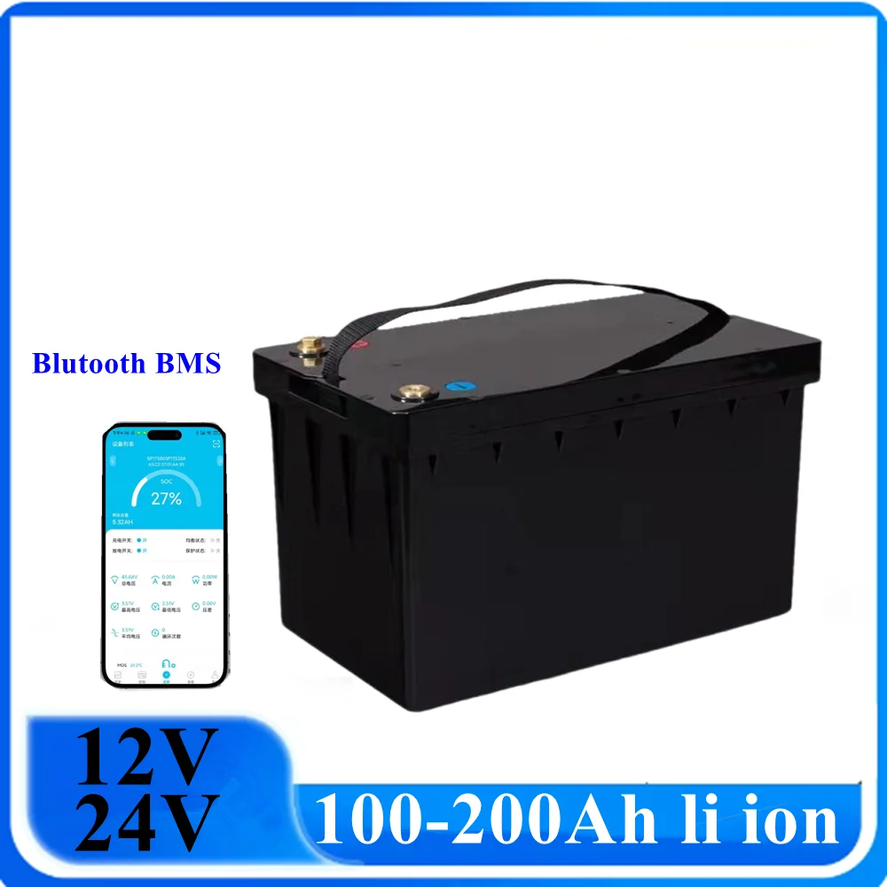 

12V 24V 100Ah 200Ah 150Ah 120Ah 80Ah 60Ah 250Ah Lithium Ion Battery for Trolling fishing Boat RV Solar storage