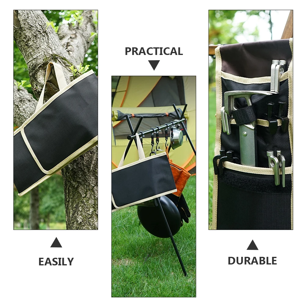 

Tent Stake Bag Thick Wear Resistant Storage Pouch For Camping Hiking Ground Nail Tools Portable Durable Handle Outdoor