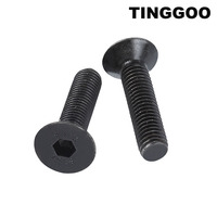 5/10/25/50x Black 10.9 Grade Steel M1.6 M2 M2.5 M3 M4 M5 M6 M8 Hexagon Hex Socket Head Flat Countersunk Bolt Screw Length 3-80mm