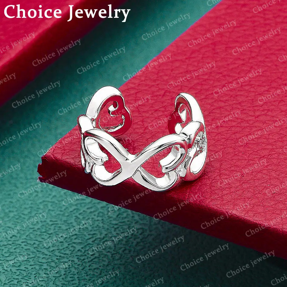 

Открытое кольцо в форме сердца из стерлингового серебра 925 пробы для женщин, романтические изящные аксессуары для помолвки и свадьбы, подарки на годовщину