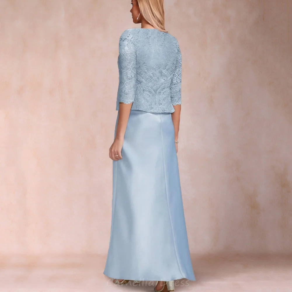 Customized Two Pieces Mother of the Wedding Dress Mermaid Party Gown Chiffon Lace Formal Evening robe invitée mariage