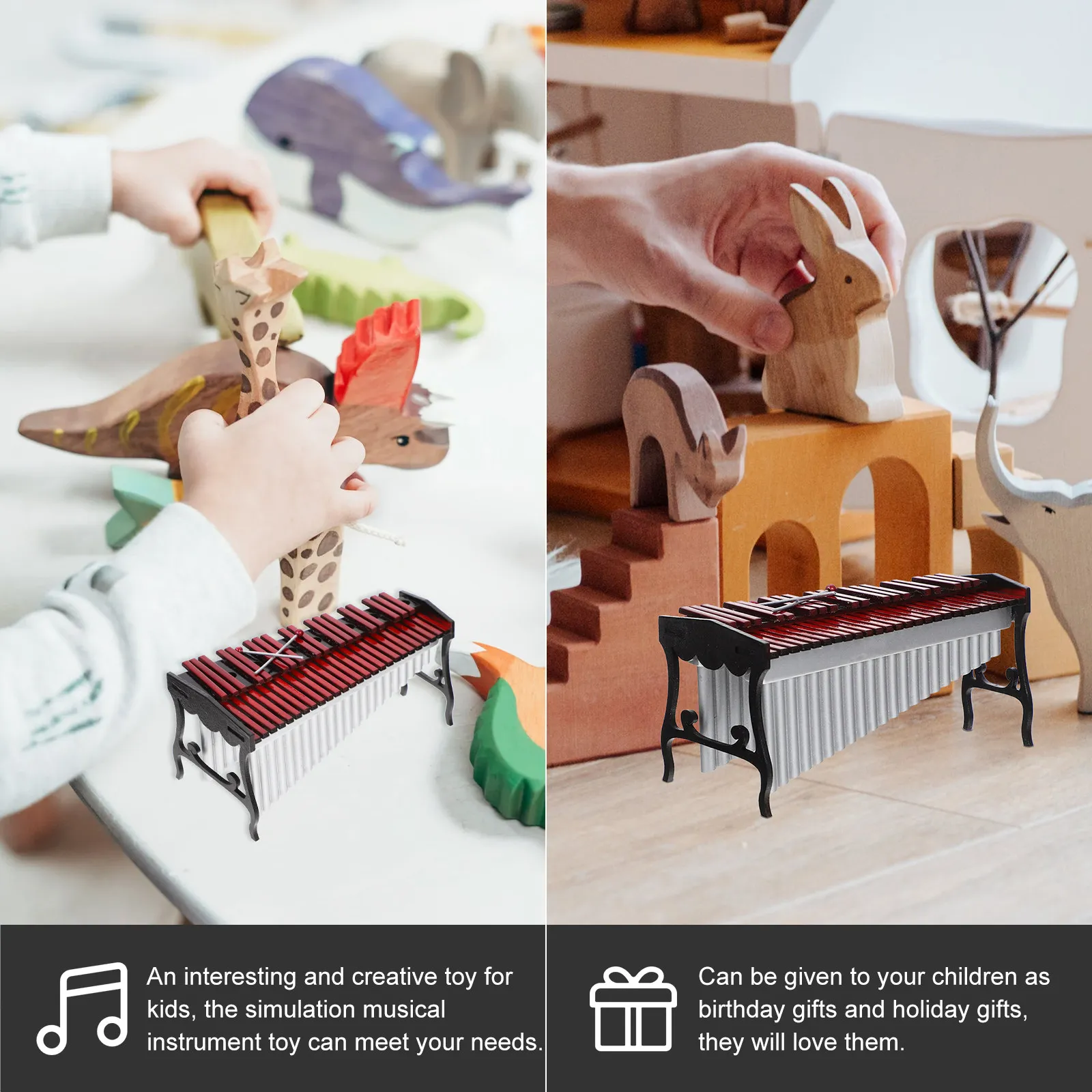 1-セットミニチュア木製楽器カラフルなシミュレーション子供教育玩具誕生日ギフト子供のおもちゃ
