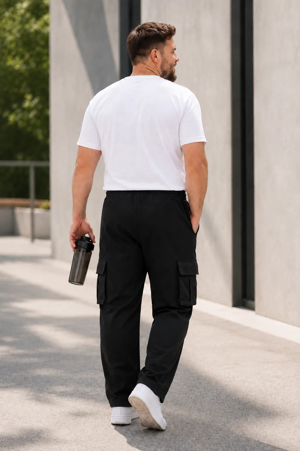 plus Size Men's Outdoor Casual Pants with Multiple Pockets Straight Leg Pure Color Workwear Perfect Gift for Boyfriend Or Husban