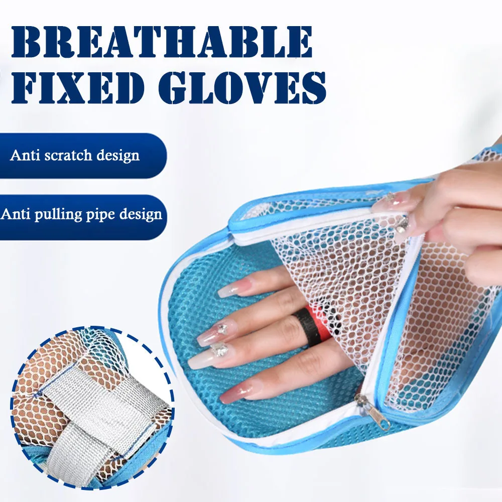 Single Hand Restraint Mitt Finger Control Fixed Gloves Hand Infection Protectors for Elderly Patient Anti-scratch Harm Infection