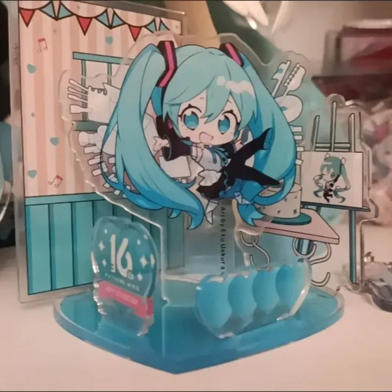 Hatsune Miku Acrylic Stand Figure Hatsune Miku Project Diva Anime Peripherals Desktop Ornament Cute Q Version Acrylic Ornament