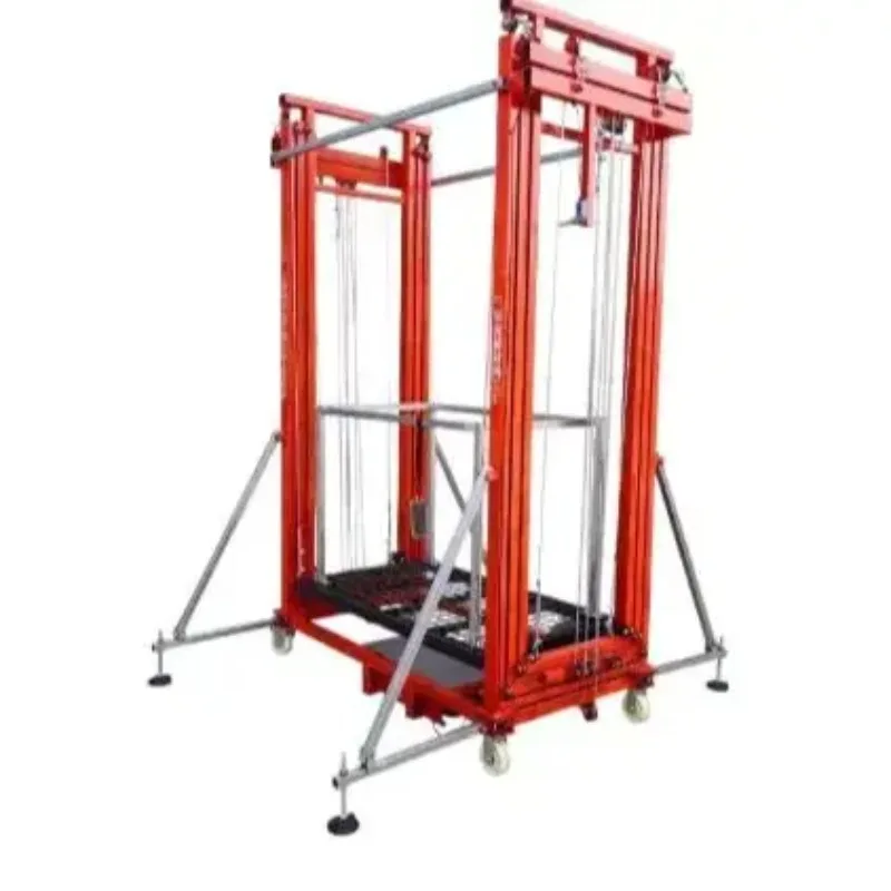 ลิฟท์นั่งร้านแบบพับได้ พกพาสะดวก แท่นยกเคลื่อนที่ รับน้ำหนักมาก ป้องกันการลื่น ปรับระดับได้ เหมาะสำหรับงานซ่อมบำรุงบ้าน