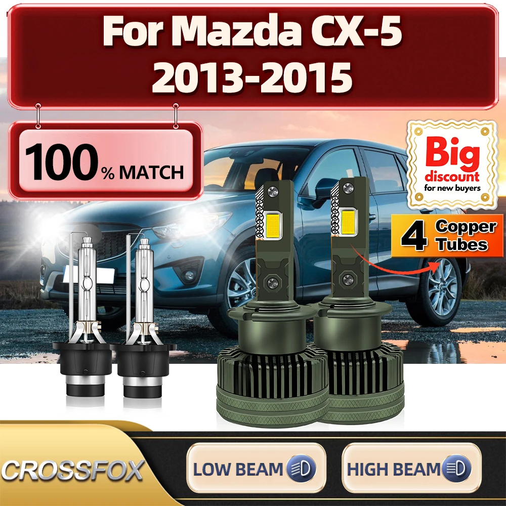 

CROSSFOX For Mazda CX-5 2013-2015 2X 40000LM LED Xenon HID Headlight Ampoule 35W 200W D4S Replacement Canbus Upgrade Car Light