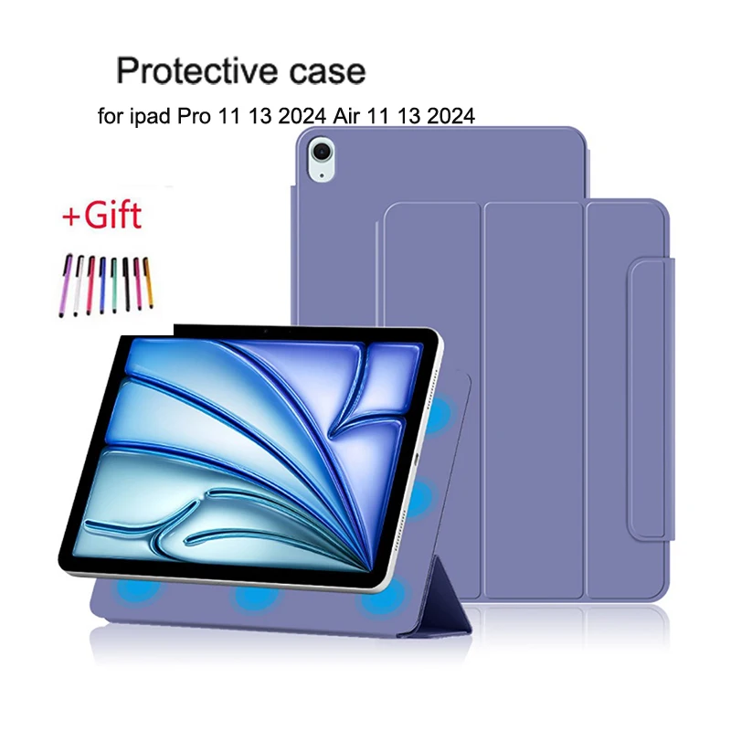 

Newest 2024 for IPad Air 11 13 Magnetic Back Smart Capa IPad Pro 11 2024 Case M2 M4 PU Leather Case for Ipad Air Case