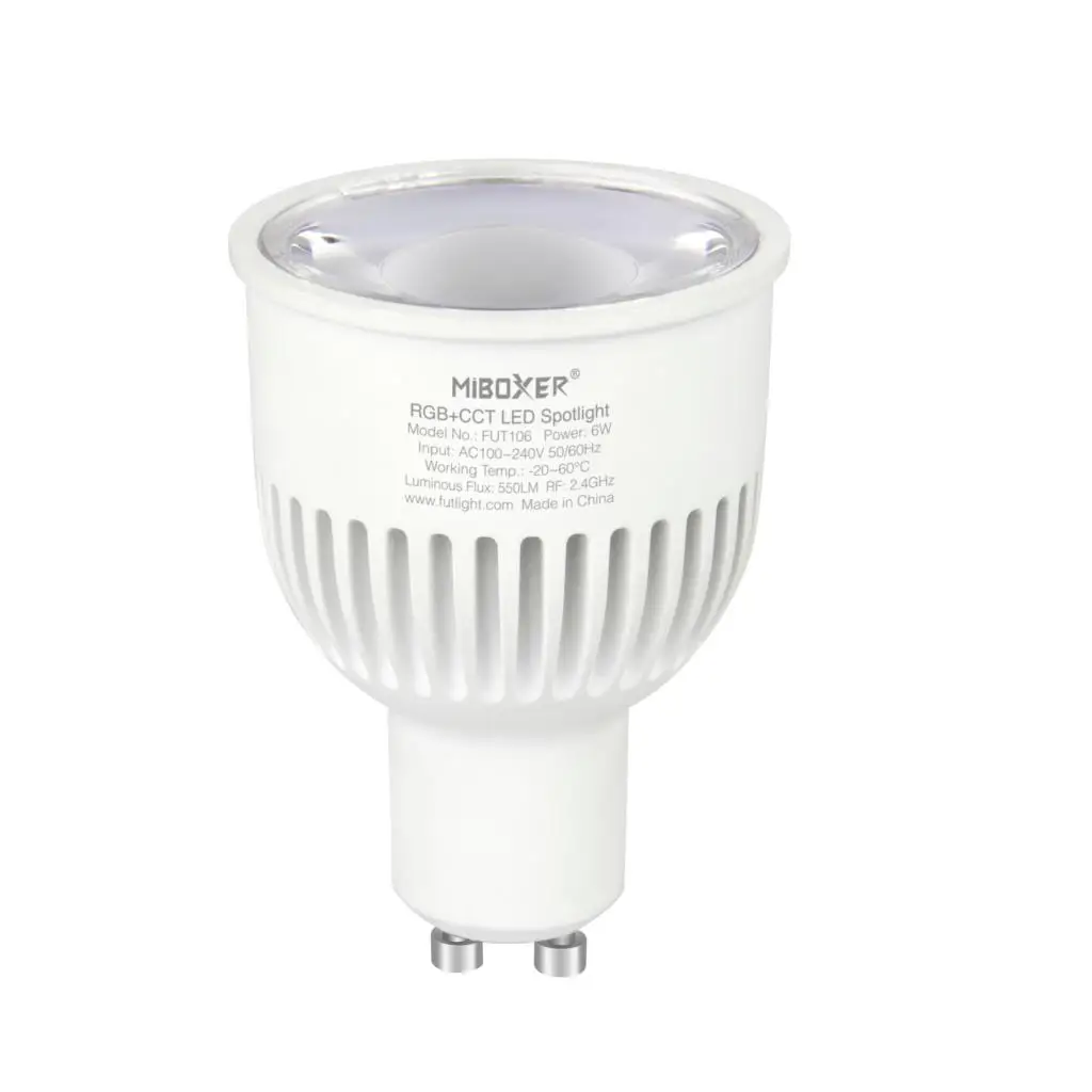 

Miboxer FUT106 6W GU10 RGB+CCT LED Spotlight AC100~240V WIFI Control Spotlight For Houses Restaurants Bars