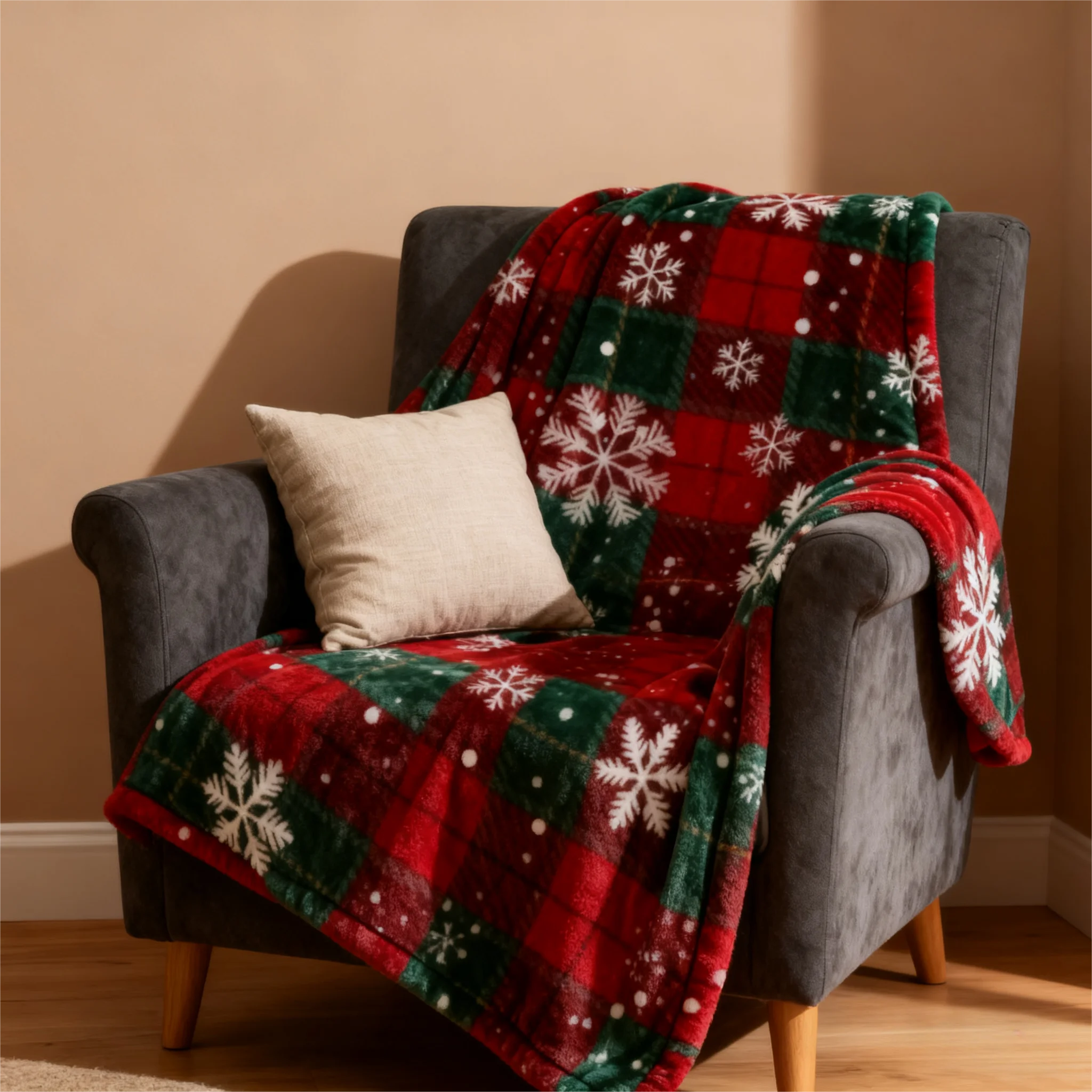 

1pc Custom Flannel Blanket, allowing photo upload and logo placement. Suitable for Christmas gifts and special presents.