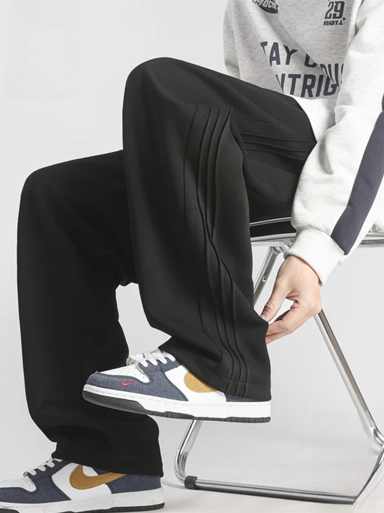 

PaulFrank American Sle Men's Casual Pants Spring Trendy Loose Wide Leg Sports Long Trousers Drapey Comfortable Straight Cut