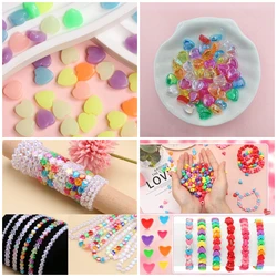 10/50Pcs  DIY For Heart Loose Beads Macaron  Jewelry Making  Wholesale Necklace Accessories Bracelet Pendant Pearlescent