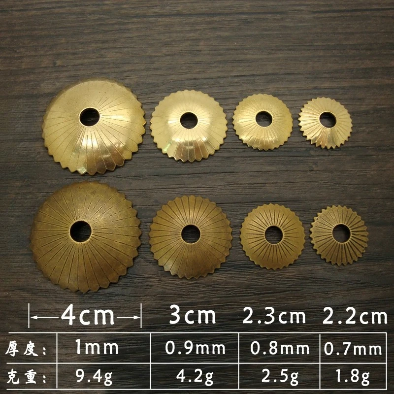 Chinese Antique Solid Copper Boss Washer with Plum Flower Pattern for Vintage Furniture Hardware
