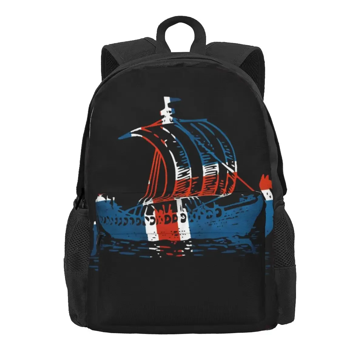 

Iceland Viking Ship - Icelandic Flag Backpacks Boys Girls Bookbag Children School Bags Cartoon Kids Laptop Rucksack Shoulder Bag