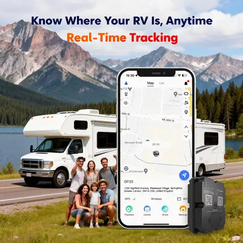 4G GPS Tracker for RVs, Campers & Motorhomes, 7500mAh Battery & SOS Alert