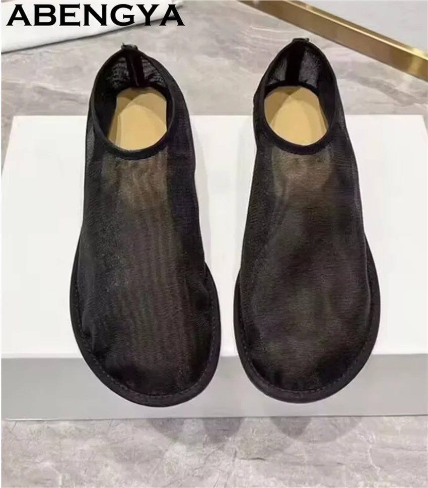 

ABENGYA Mesh Breathable Flat Shoes for Women 2025 Summer Walking Shoes Woman Designer Casual loafers Flat Shoes Nun Shoes