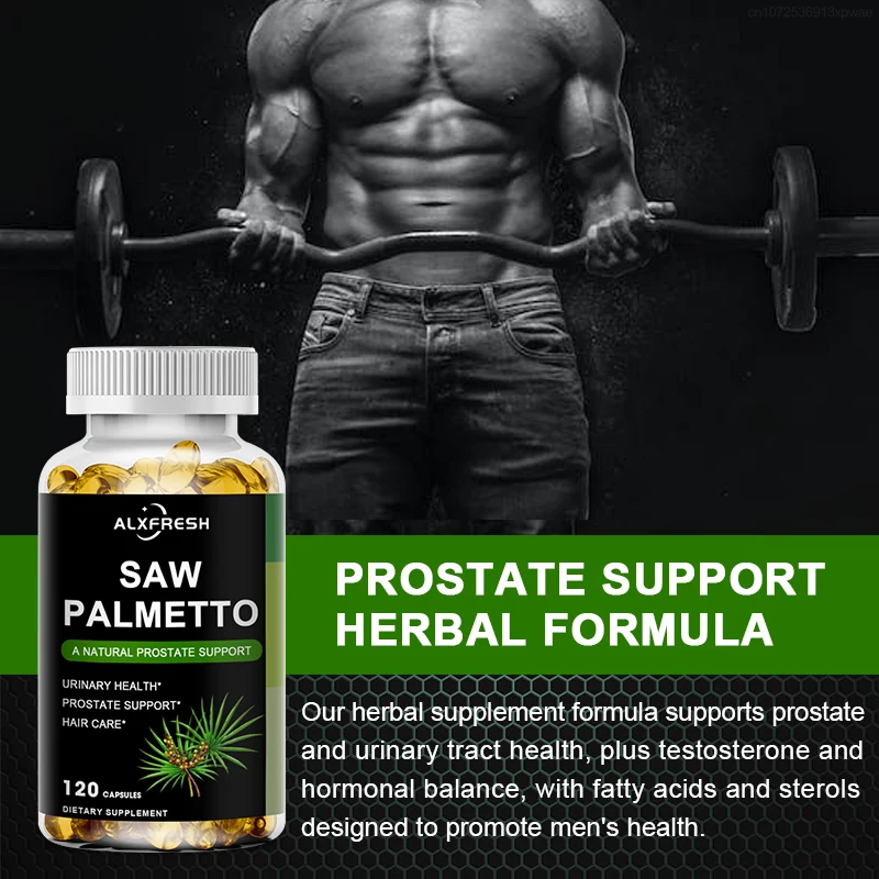 Alxfresh Prostate Health Supplement, Natural Saw Palmetto Extract, Supports Prostate and Hair Growth Capsules for Men and Women