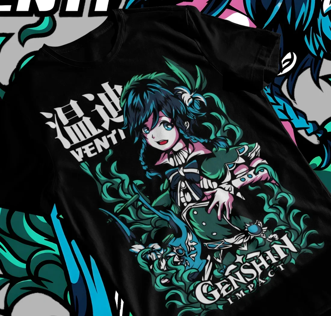 Venti Genshin Impact T-Shirt Anime Manga Unisex Shirt Soft Tee All Sizes