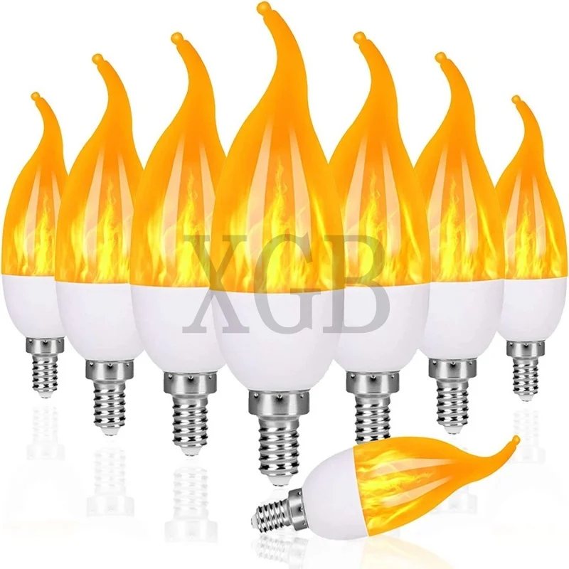 

E14 E12 E27 B22 Светодиодные лампы с имитацией пламени 3 Вт 85-265 В Luces Домашние электронные аксессуары Лампа с пламенным световым эффектом Лампада