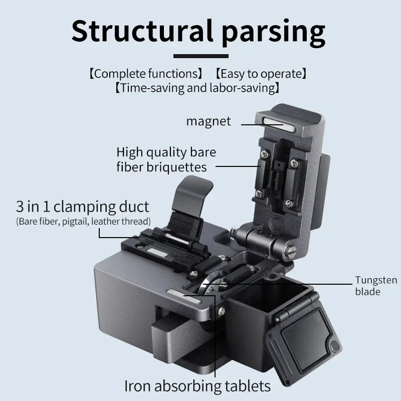 SKL-M9 Fiber Optic cleaver Cable Cutting Knife FTTT Optical Knife Tools High Precision Cleavers 16 Surface Blade