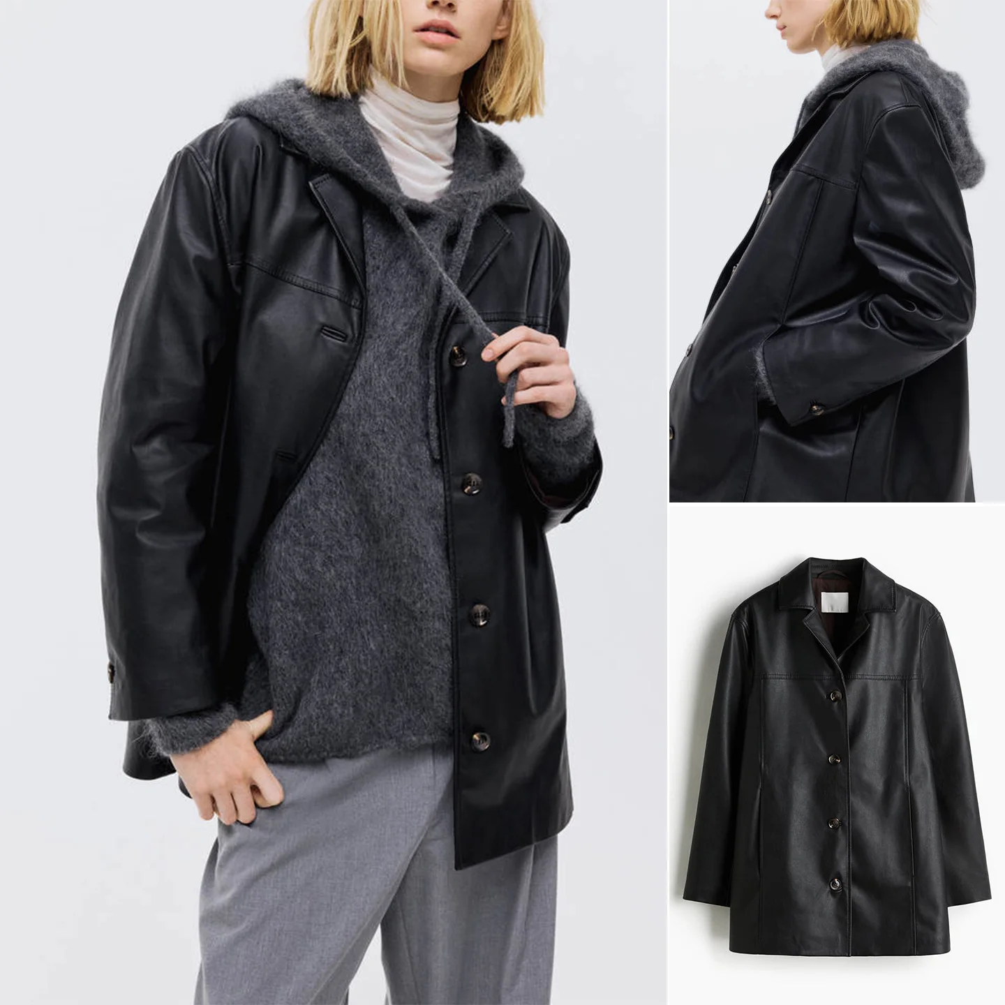 

Winter New Women's American Single Button Ba Split Flat Collar Long Sve Coated Jaet Polyester Fiber 00% Ladies Coat