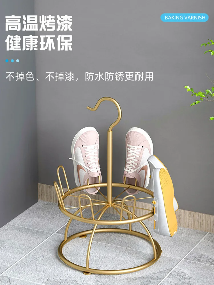 Outdoor simple outdoor balcony household iron shoe drying rack floor-standing shoe drying device creative assembly drying rack