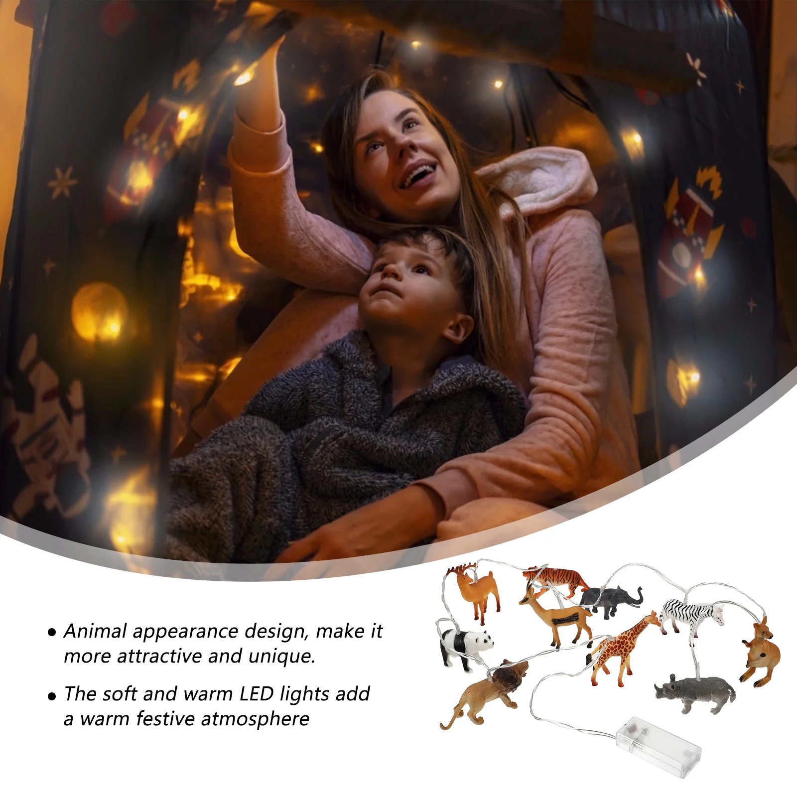 Water Proof Animal String Lights Child Hanging for Bedroom Plastic Fairy LED Lamp