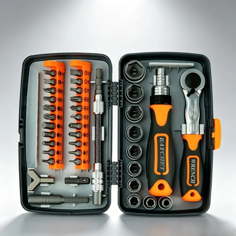 Labor-Saving Ratchet Screwdriver Kit, Magnetic Screwdriver Set with Torx Bits Household Repair Toolbox
