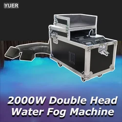 Double Head 2000W Water Fog Machine Manual Remote DMX Control Low Lying Water Based Smoke Machine For Wedding Music Party Bar