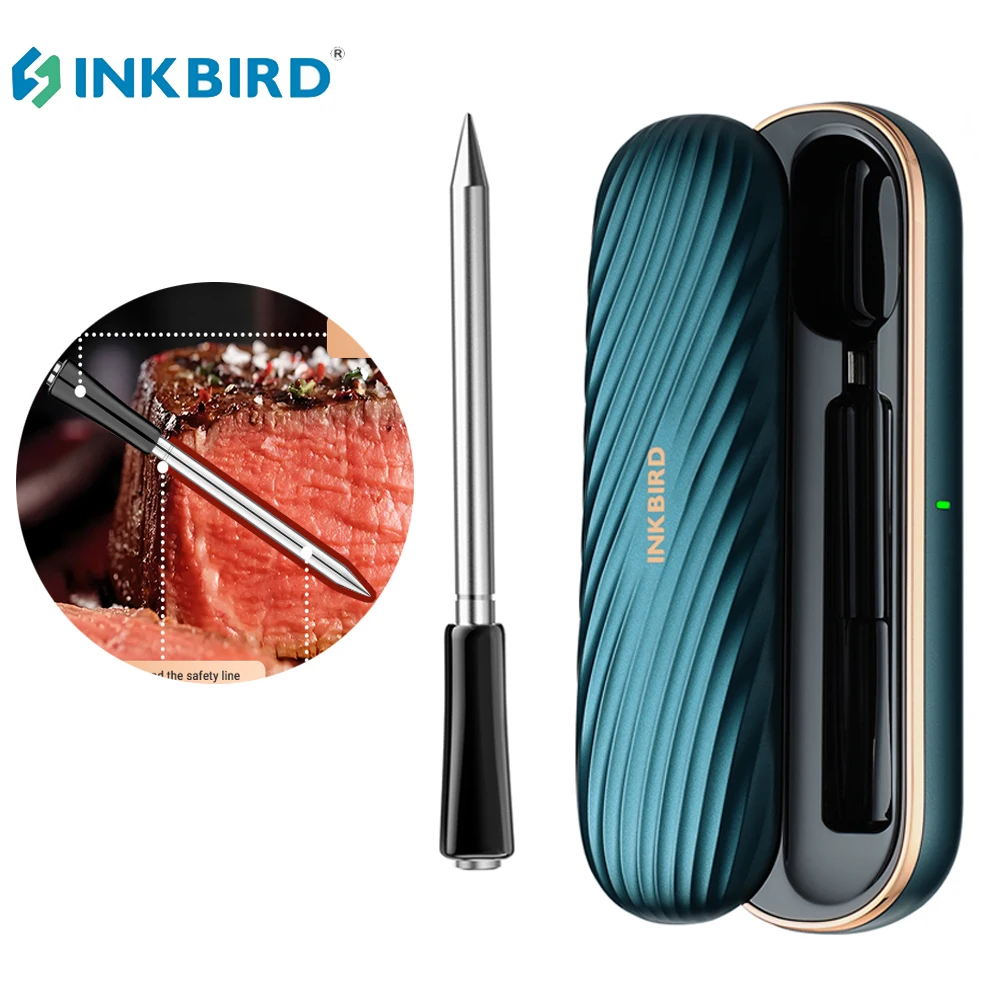 INKBIRD Meat Thermometer With Bluetooth Wireless Thermometer Smart Food Thermometer for Grilling and Smoking Oven  Home Tools