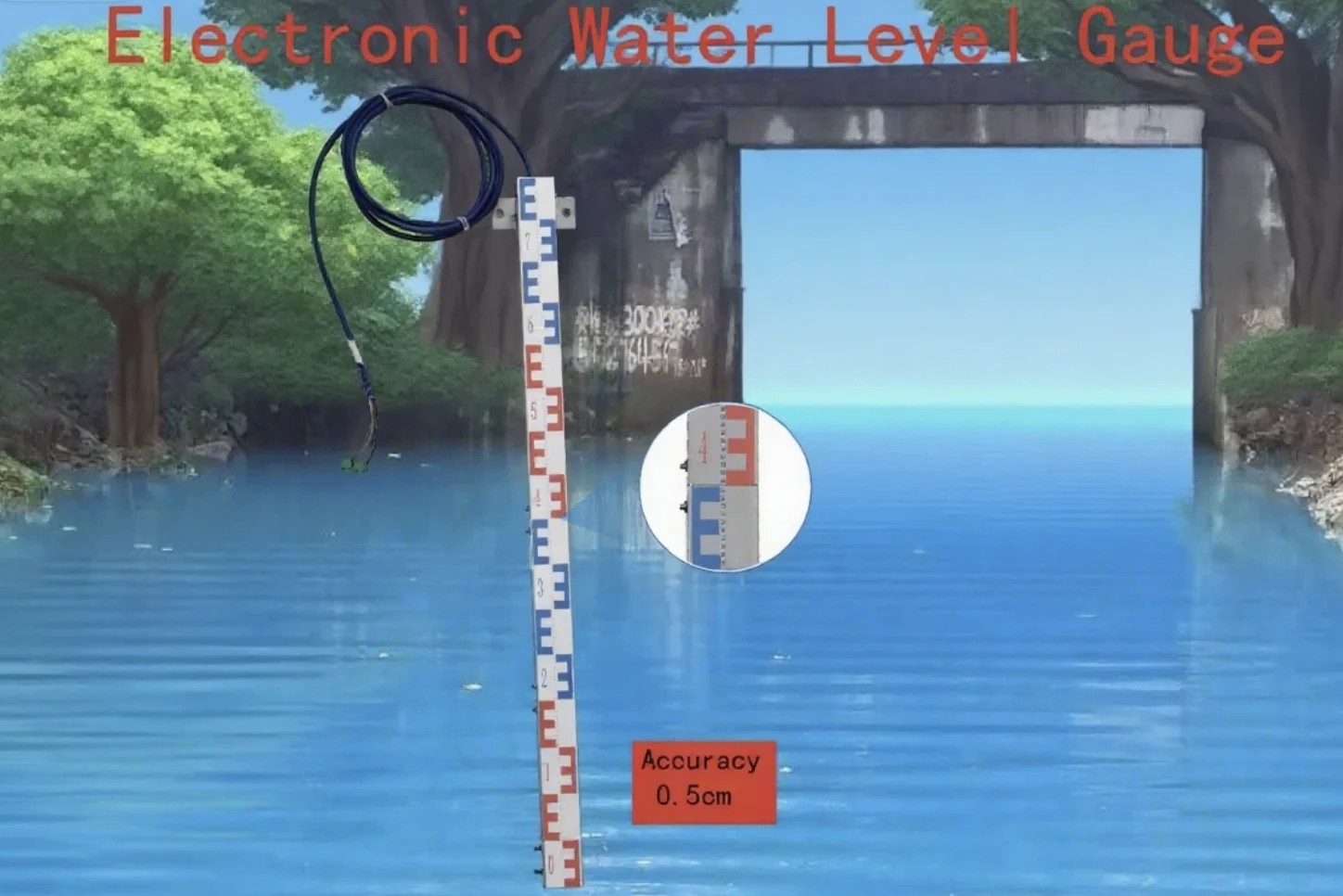 BoyAiot Sensor de nivel de agua empalmable IP68, con salida RS485 para canal de depósito de río, medidor electrónico de personal