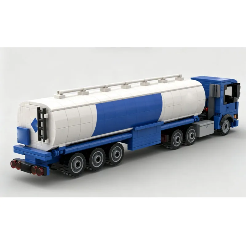 Outdoor MOC-275047 City Traffic Rescue Transport Tanker Truck Building Block Model 649parts Birthday Educational Custom Toy Gift