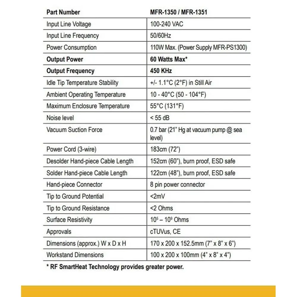 Internal Pump Desoldering System Dual Output 2-in-1 Ergonomic Hand-piece Smart Chamber