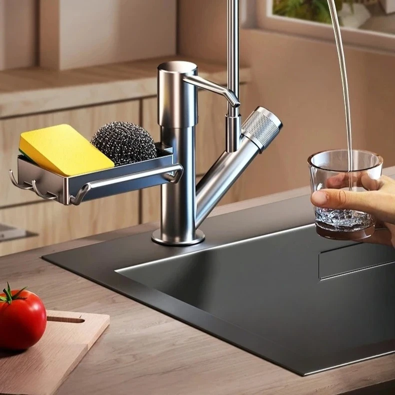 

Многофункциональный чистый кран с подставкой для хранения, дозатор мыла, удлинительная трубка для жидкости для мытья посуды, кухонные аксессуары