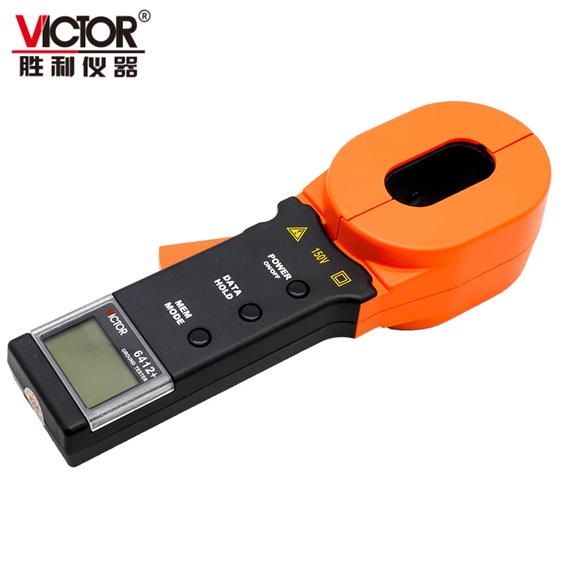 VICTOR 6412 + Clamp Ground Resistance Tester uji bumi/Loop perlawanan/kebocoran arus instrumen listrik