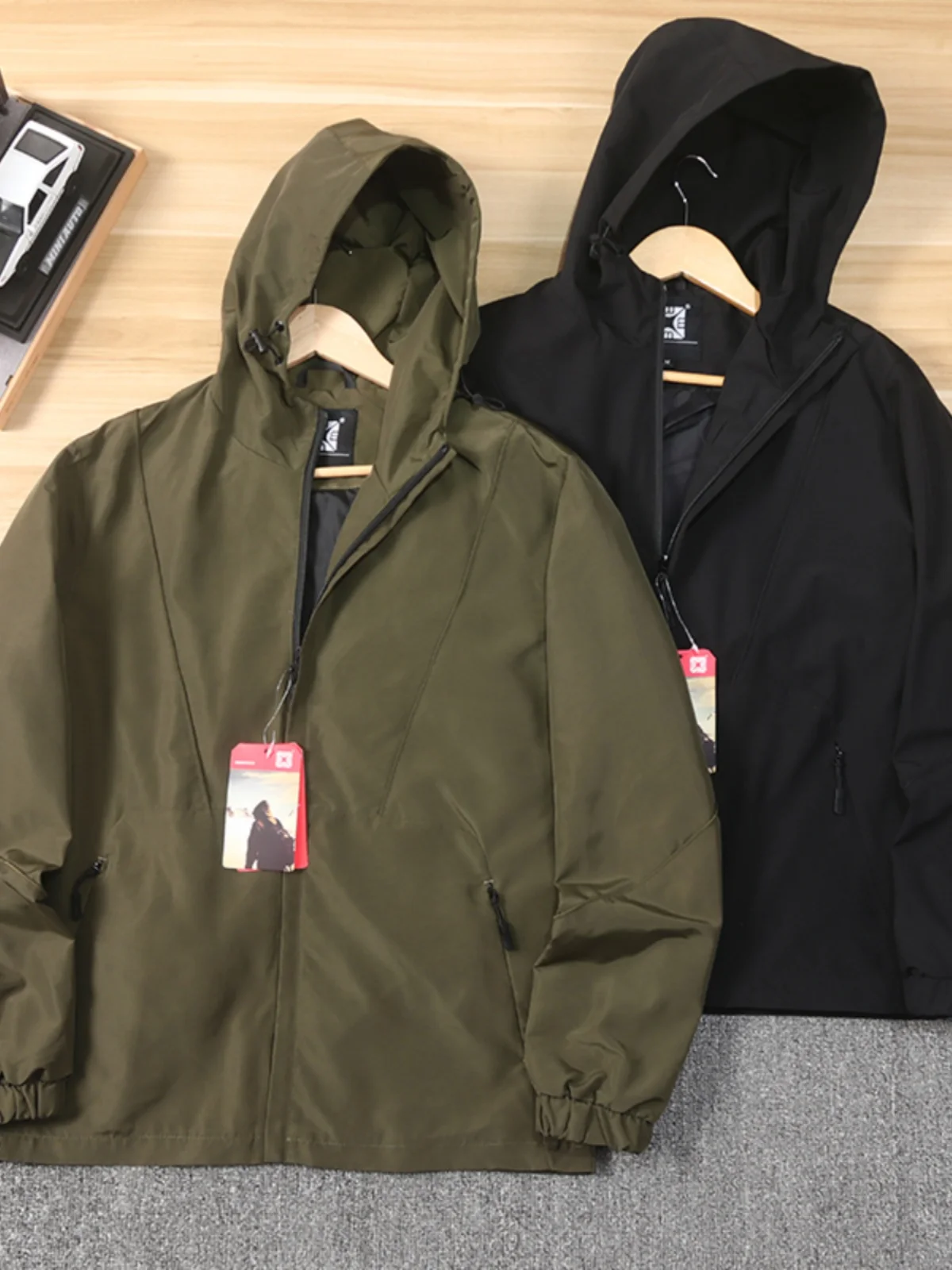 

Waterproof Windproof Outdoor Men's Jaet Hooded Autumn Winter Coat Faionable Urban Sle Stand Fit Youth Casual Long Sl...