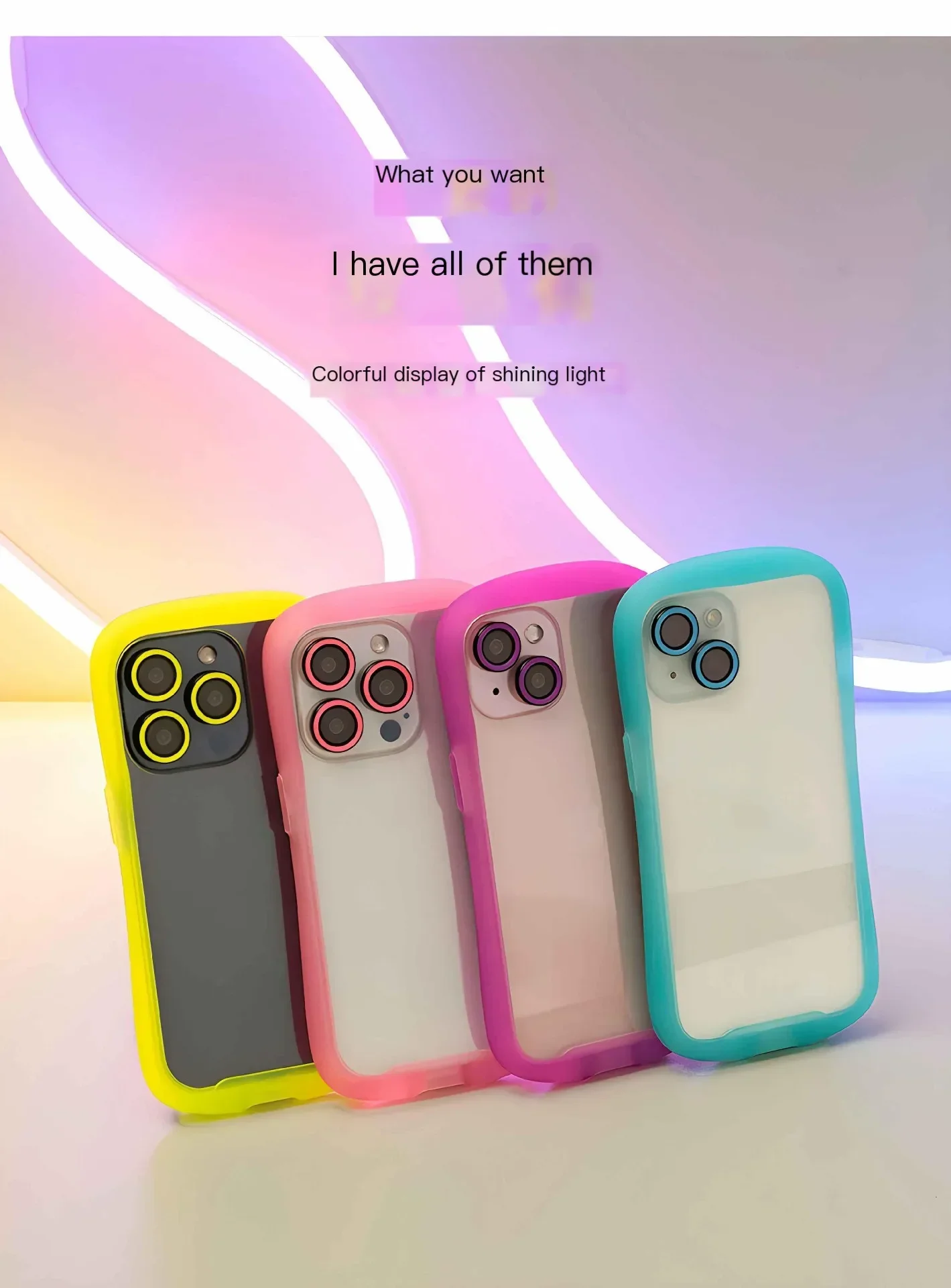 2-3 قطعة لون فريد المبهر Noctilucent حامي الكاميرا الحال بالنسبة آيفون 14 12 15 11 13 برو ماكس عدسة غطاء الكاميرا الزجاجية