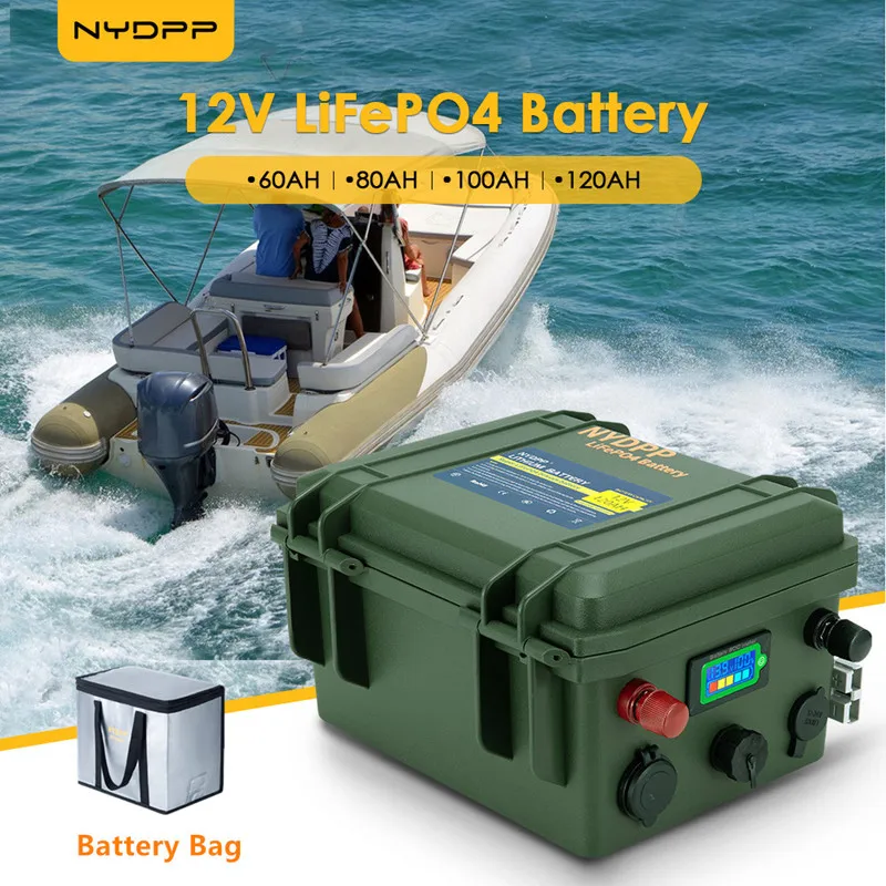 12 В Lifepo4 60 Ач/80 Ач/100 Ач/120 Ач аккумулятор lifepo4 литиевая батарея 12 В литий-фосфатная батарея 12 В с зарядным устройством 10 А