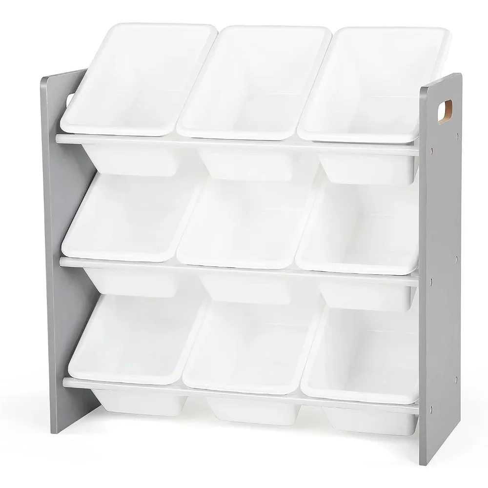 

Grey/White Toy Organizer, 9 Bin Storage, 24" Tall， Closet Organizer ， Storage Box
