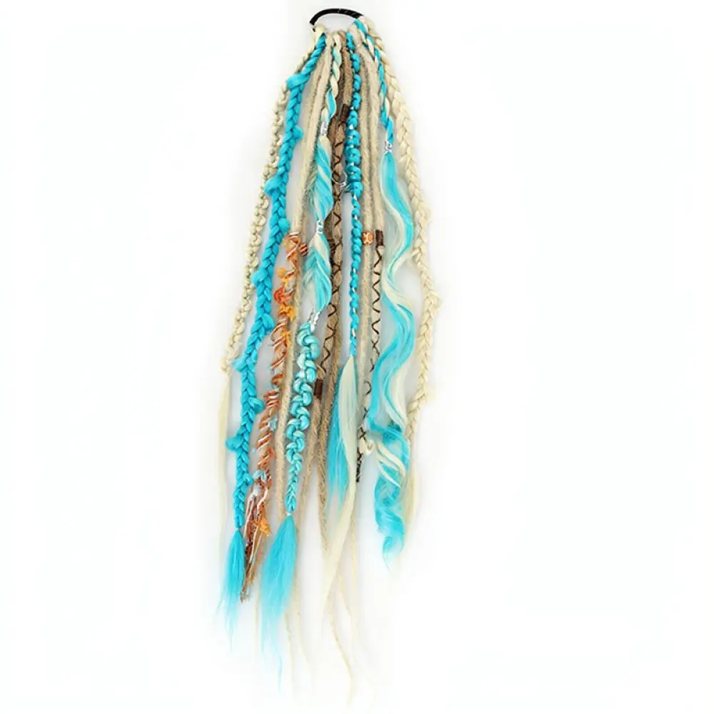 Long Matte Synthetic Dreadlock Ponytail Hair Extension Braided Crochet Hairpiece For Daily Party Festival Styling Hair