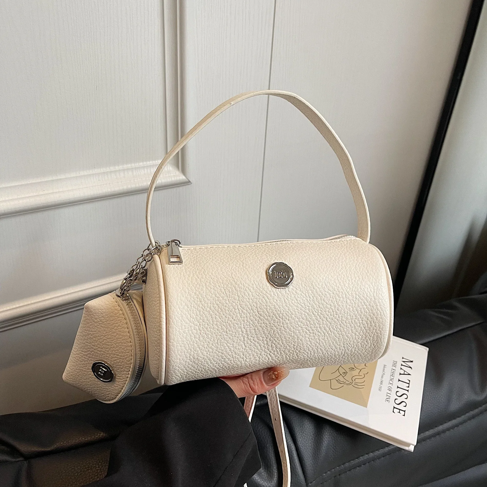 

2025 Women's Retro Cylinder Mom & Me Bag - Simple Zipper Wallet Crossbody Shoulder Bag Trendy